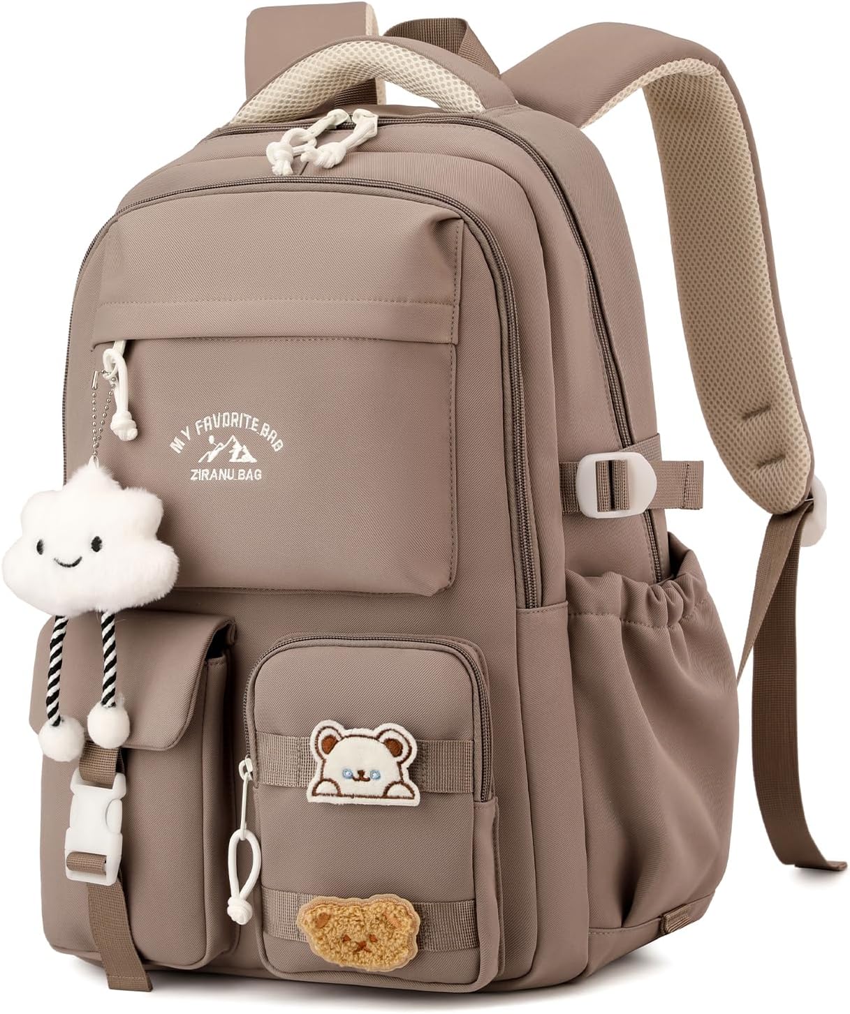 School Backpack Girls Teenagers School Bag Girls Large with Many Compartments Casual Backpack School with Cute Tags and Badges for Girls 3rd to 7th Grade – Bild 8