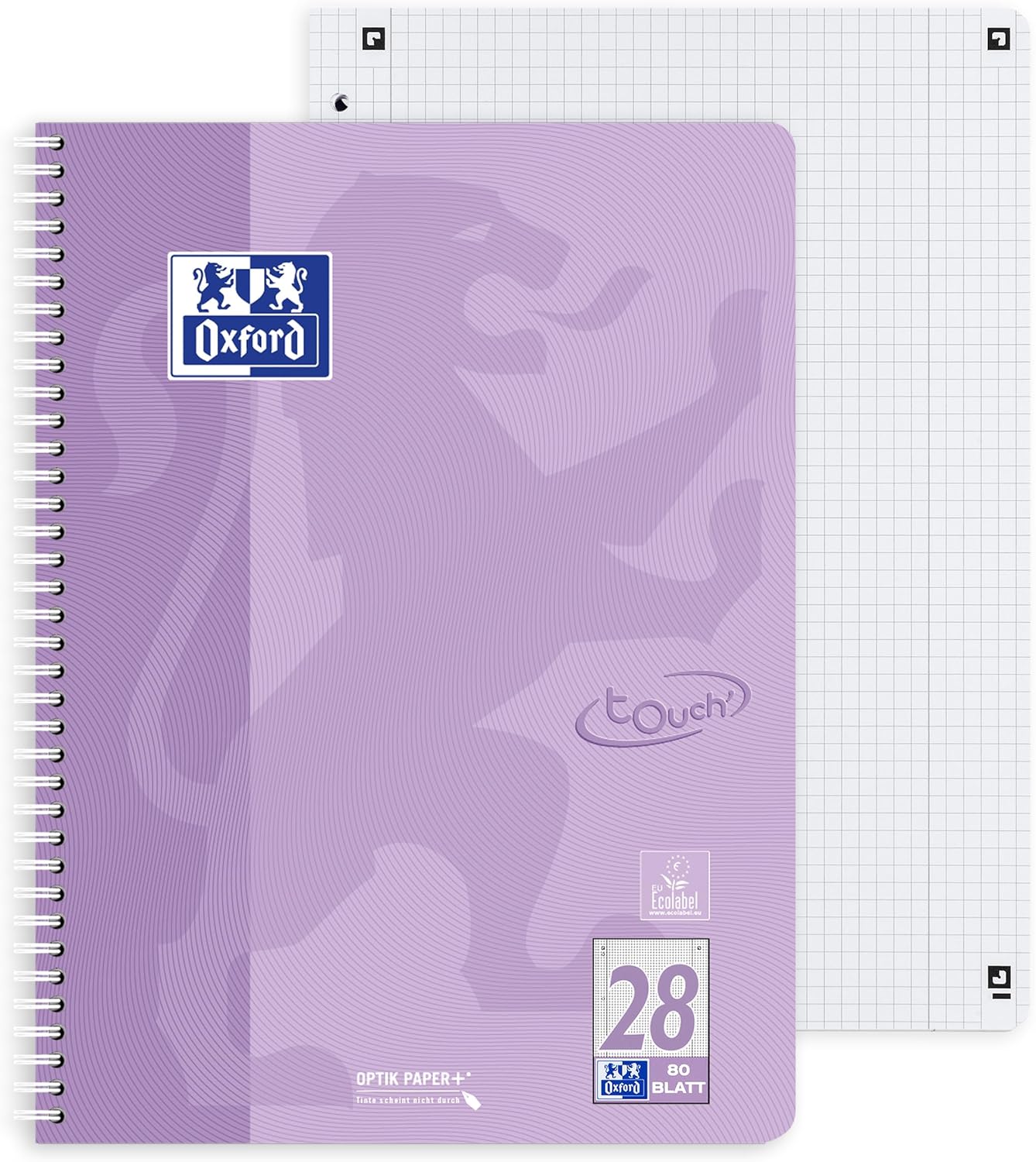 Oxford Touch College Notepad A4 Squared Double Margin 80 Sheets 5 Pastel Colours (Pack of 5) – Bild 2