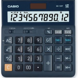 Casio Desktop Calculator DH-12ET 12-Digit Tax Calculation Total Storage Solar/Battery Operation