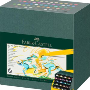 Faber-Castell 167193 Pitt Artist Pen Brush, 60 Studio Box, Brush Pen Set