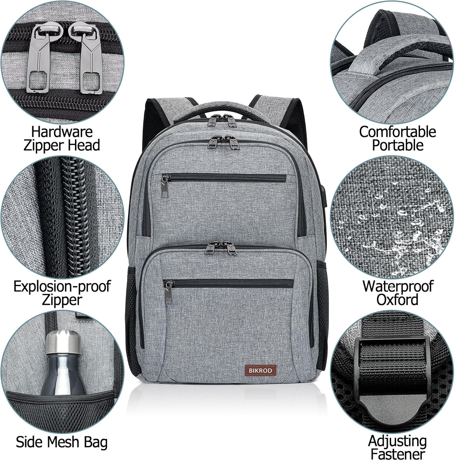 BIKROD Men's Backpack L8, gray, Rucksack – Bild 3