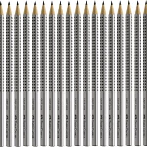Faber-Castell Grip 2001 Pencils (Pack of 18) (Silver 2B)