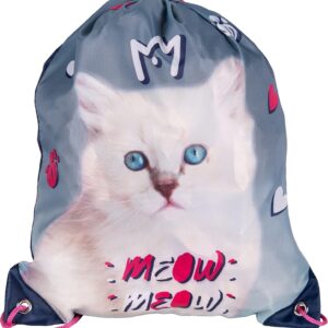 Goldkids School bag cat motif ergonomic satchel pencil case gym bag exercise book for primary school. Suitable from the first grade of primary school., Set of 11, Foldable