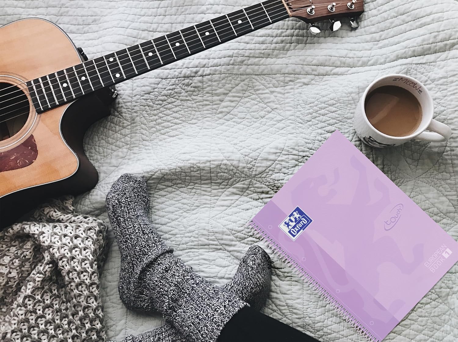 Oxford A4 European Book 1, Squared, 160 Pages with Coloured Borders, Touch Hardcover, with Whiteboard, Pastel Purple – Bild 6