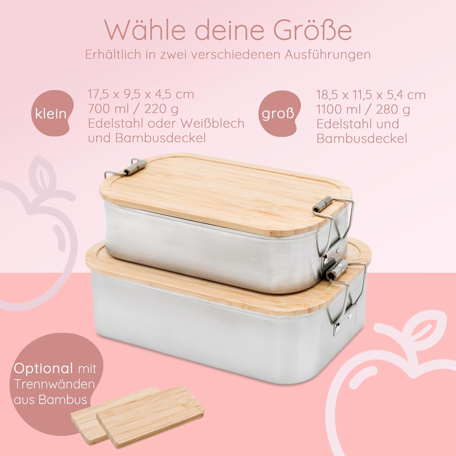 Personalised Lunch Box for Children with Special Print - Robust Stainless Steel Lunch Box - Personalised Gifts for Children and Adults (Flower Meadow, Small Tinplate) – Bild 5