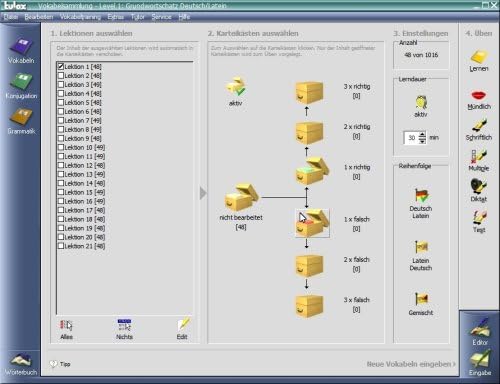 tulox Sprachtrainer PC Latein - Vokabeltrainer, Konjugations- und Grammatiktrainer mit großem vertontem E-Wörterbuch – Bild 4