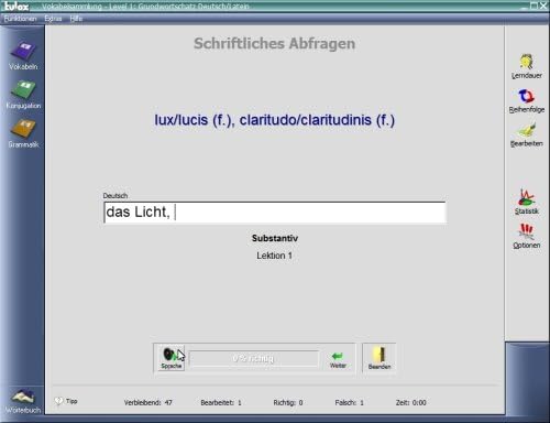 tulox Sprachtrainer PC Latein - Vokabeltrainer, Konjugations- und Grammatiktrainer mit großem vertontem E-Wörterbuch – Bild 5