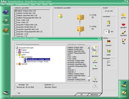 tulox Sprachtrainer PC Latein - Vokabeltrainer, Konjugations- und Grammatiktrainer mit großem vertontem E-Wörterbuch – Bild 10