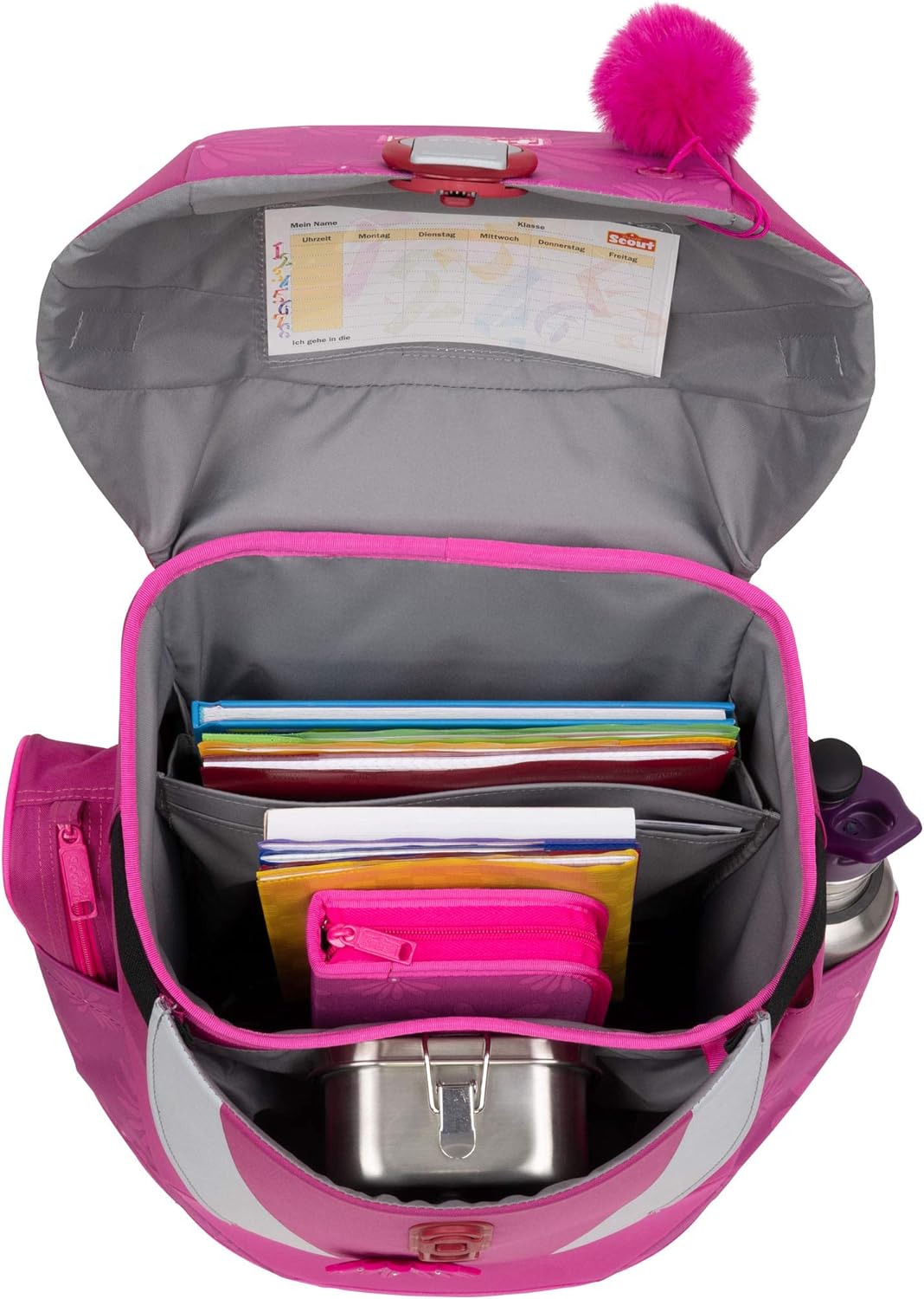 Pretty Pink Cat Scout Sunny II with Funny Snaps® School Bag Set 5 Pieces Free Writing Board, pink, vintage – Bild 5