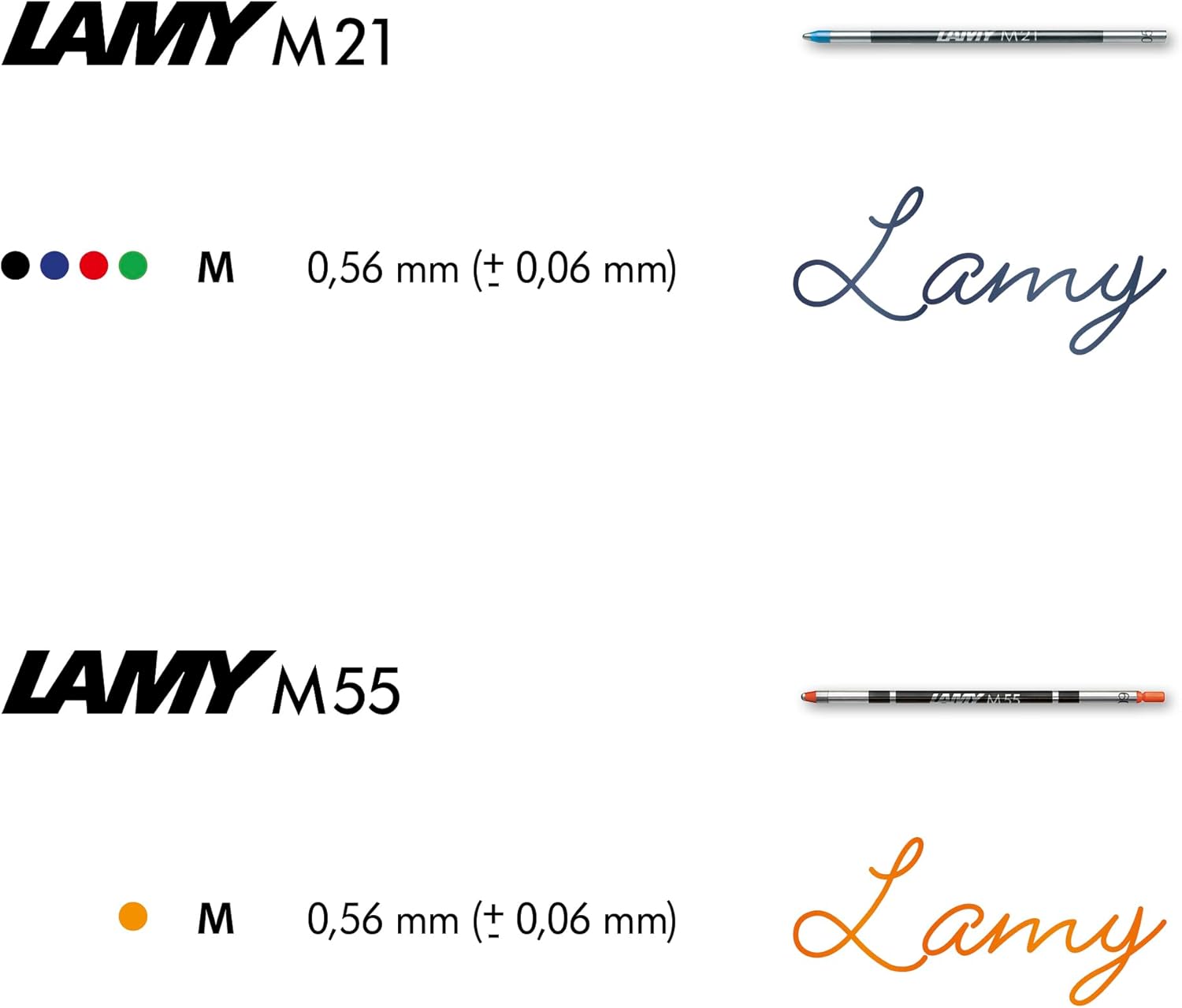 LAMY M 21 Refill 803 - Metal Ballpoint Pen Refill in Green with Steel Tip - For All Multi-System Pens (Pack of 2) – Bild 2