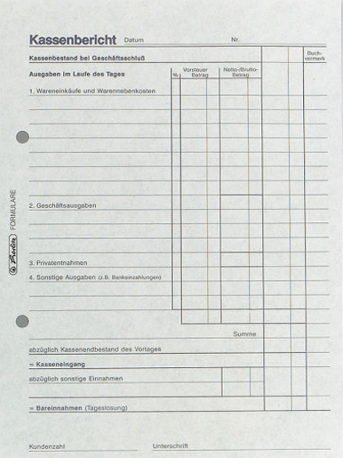 Herlitz Cash Report Pad A5 Pack of 10 50 Sheets – Bild 3