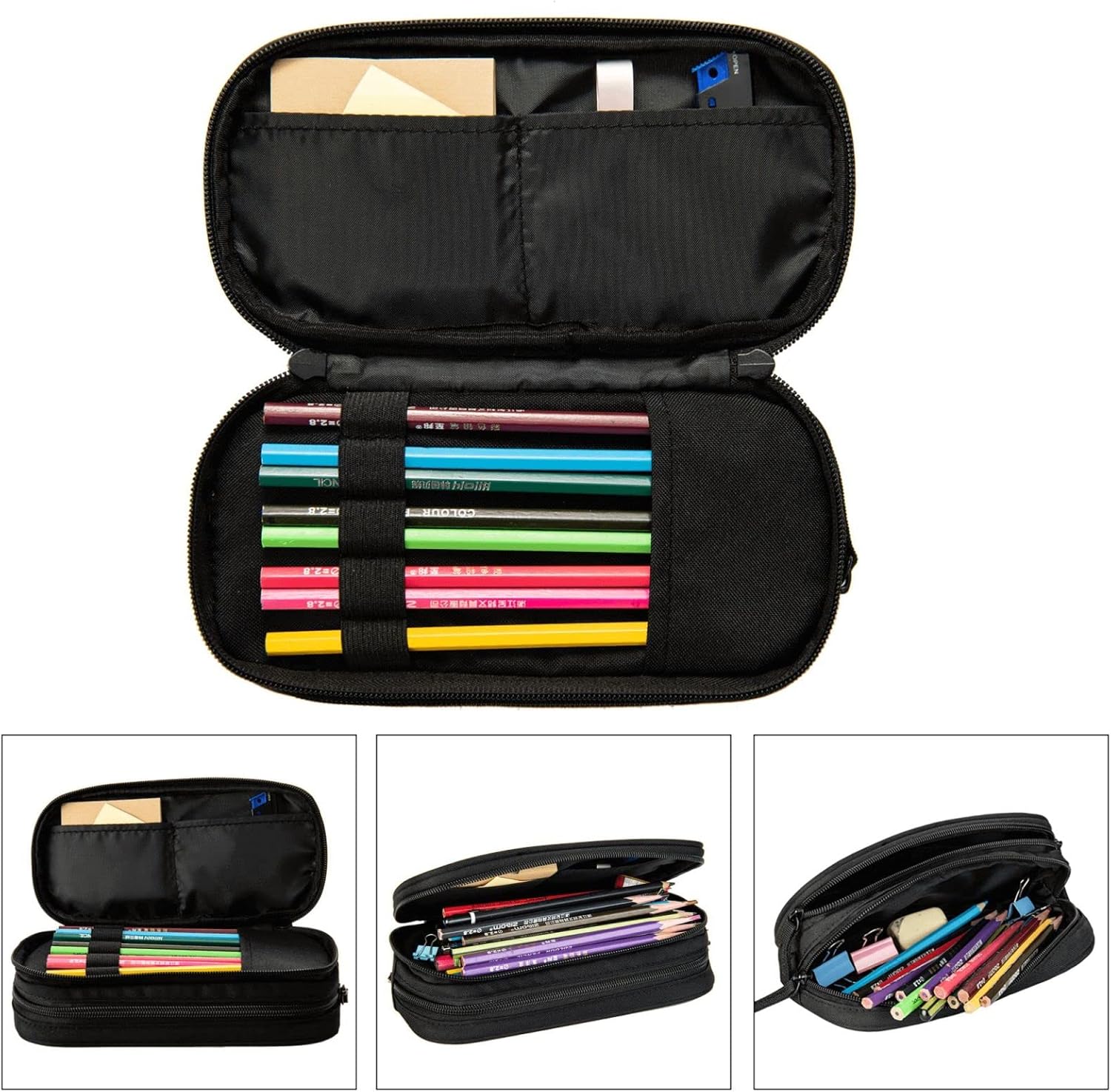 Large Capacity Pencil Case Tribal Ancient Totem Symbol Collage Vintage Pencil Box Pen Pouch for Middle/High School Office College Adult Girl and Boy, As Pic, Bag organiser – Bild 4