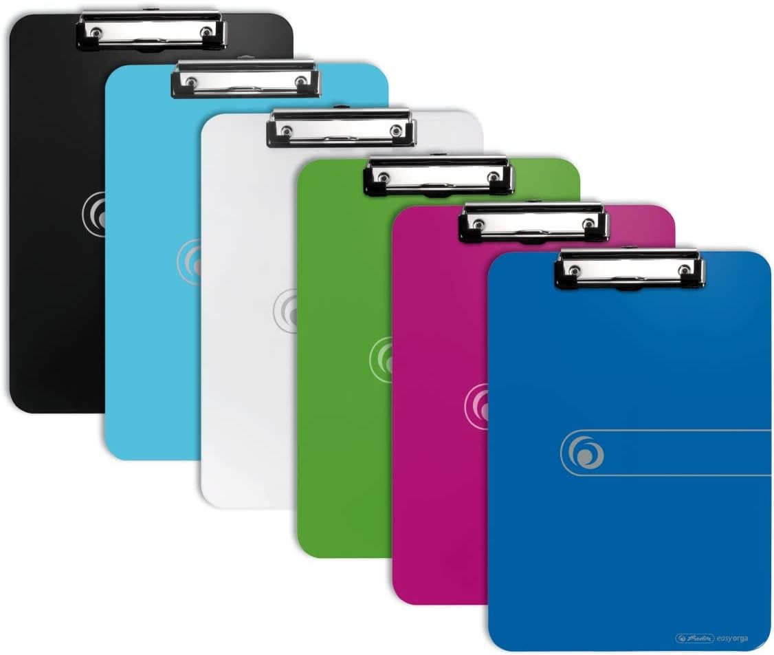 Herlitz 10842409 Clipboard A4 Kraft Paper Cover with Clip Mechanism and Hanging Hole, FSC Mix. Assorted colours. transparent – Bild 3