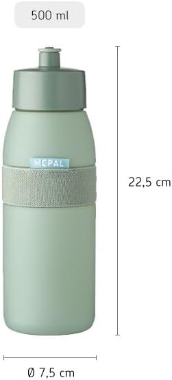 Mepal Ellipse Nordic Denim Sports Water Bottle - 500 ml Capacity - Practical Water Bottle for Sports and Leisure - Soft Pull-Out Mouthpiece - Dishwasher Safe – Bild 5