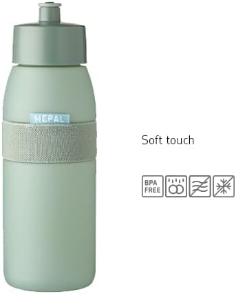 Mepal Ellipse Nordic Denim Sports Water Bottle - 500 ml Capacity - Practical Water Bottle for Sports and Leisure - Soft Pull-Out Mouthpiece - Dishwasher Safe – Bild 2