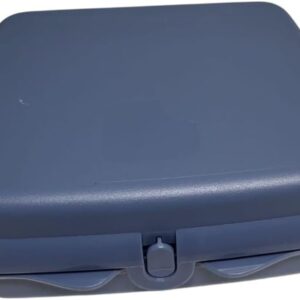 Tupperware Sandwich Box Storage Box Square with Hinge and Locking Mechanism Dark Blue