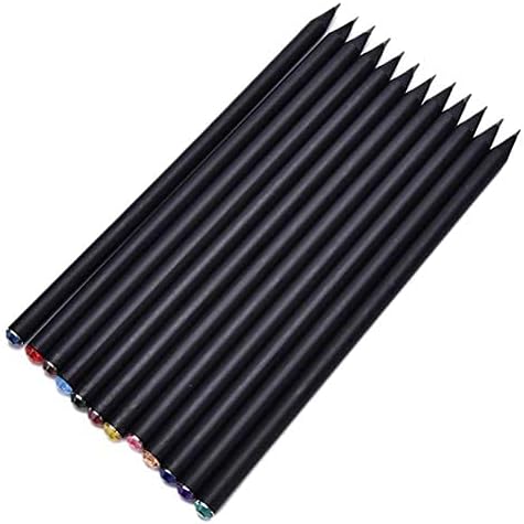 Pack of 24 HB Pencil with Diamonds High-Quality Black Shiny Wood Pencil for Writing and Drawing Children and Students – Bild 5