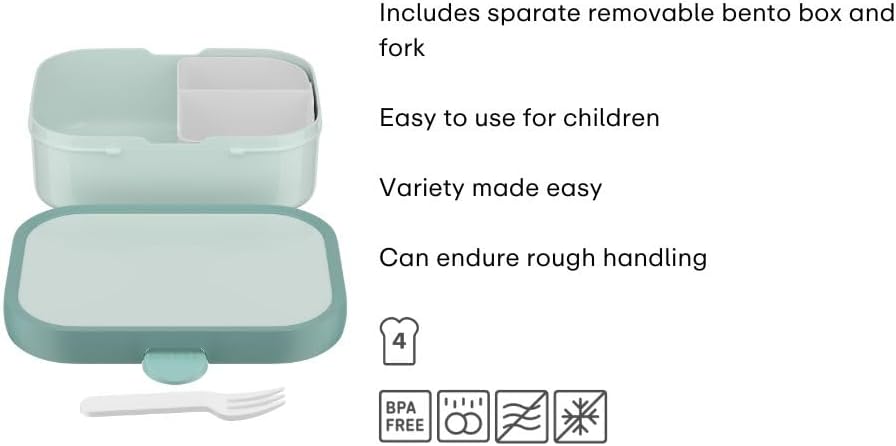 Mepal - Campus Lunch Box - Bento Lunch Box for Children - Lunch Box with Bento Compartment and Fork - Meal Prep Box with Clip Closure - BPA Free & Dishwasher Safe - 750 ml - Unicorn Glow – Bild 3
