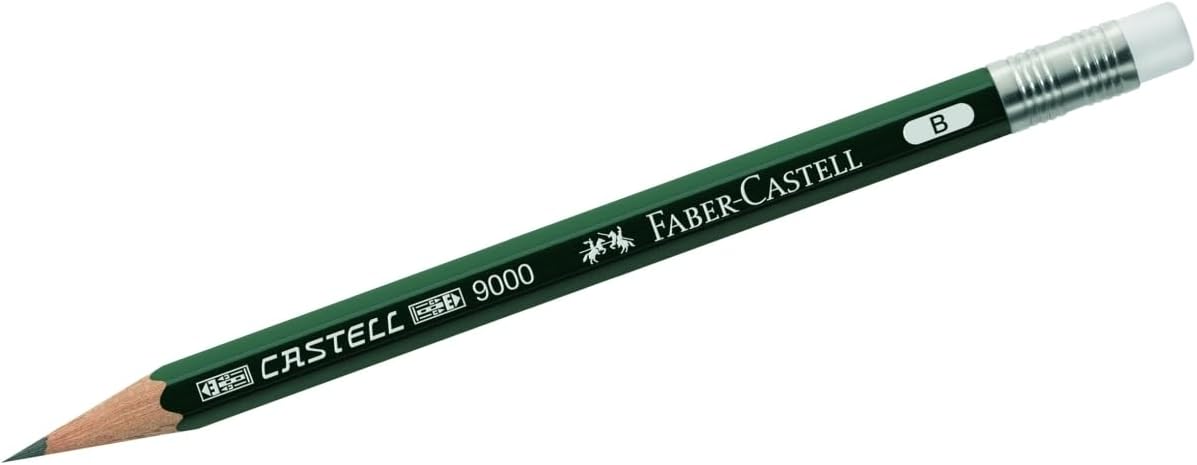 Faber-Castell 3 x Replacement Pencil for Perfect Pencil Castell 9000 B with Eraser