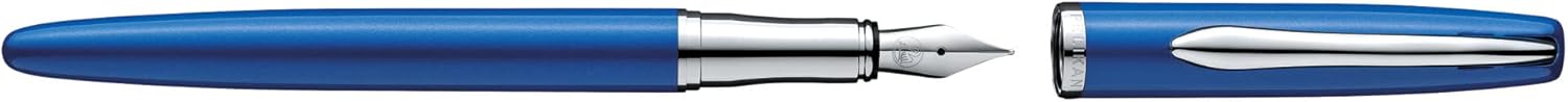 Pelikan Jazz Noble Fountain Pen Sapphire (Blue) for Right-Handed and Left-Handed Users, Elegant Metal Cartridge Fountain Pen in Gift Case, Nib M, 821841 – Bild 5