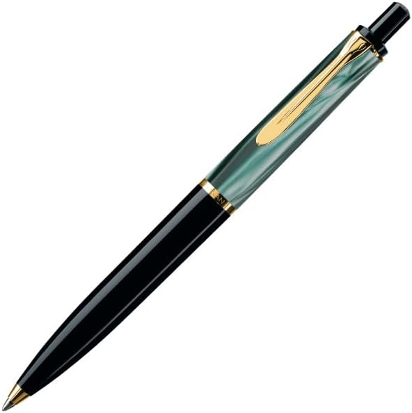 Pelikan Classic 200 996694 Ballpoint Pen Green Marbled High-Quality Retractable Ballpoint Pen in Gift Case