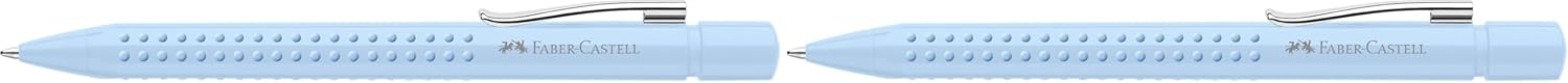 Faber-Castell Grip Sky Blue 243916 Ballpoint Pen with Replaceable XB Refill, Indelible, Pack of 2
