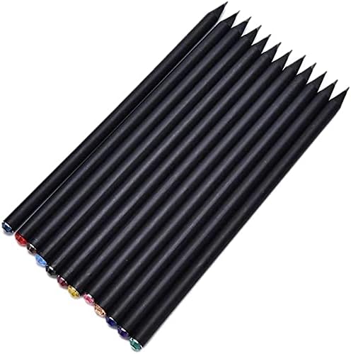 Pack of 24 HB Pencil with Diamonds High-Quality Black Shiny Wood Pencil for Writing and Drawing Children and Students