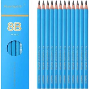 Pack of 12 Professional Drawing Pencils – 8B Hardness, Soft and Dark for Shading and Tonal Modelling – Graphite Pencils for Artists