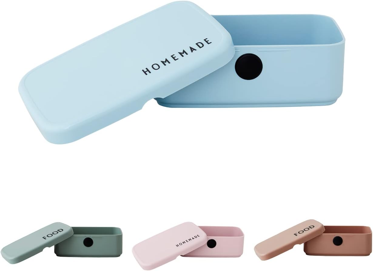 Design Letters Lunch box for children and adults, BPA/BPS free, lunch box for nursery, school or work, microwave and dishwasher safe, length: 18 cm, height: 6.5 cm, width: 11 cm