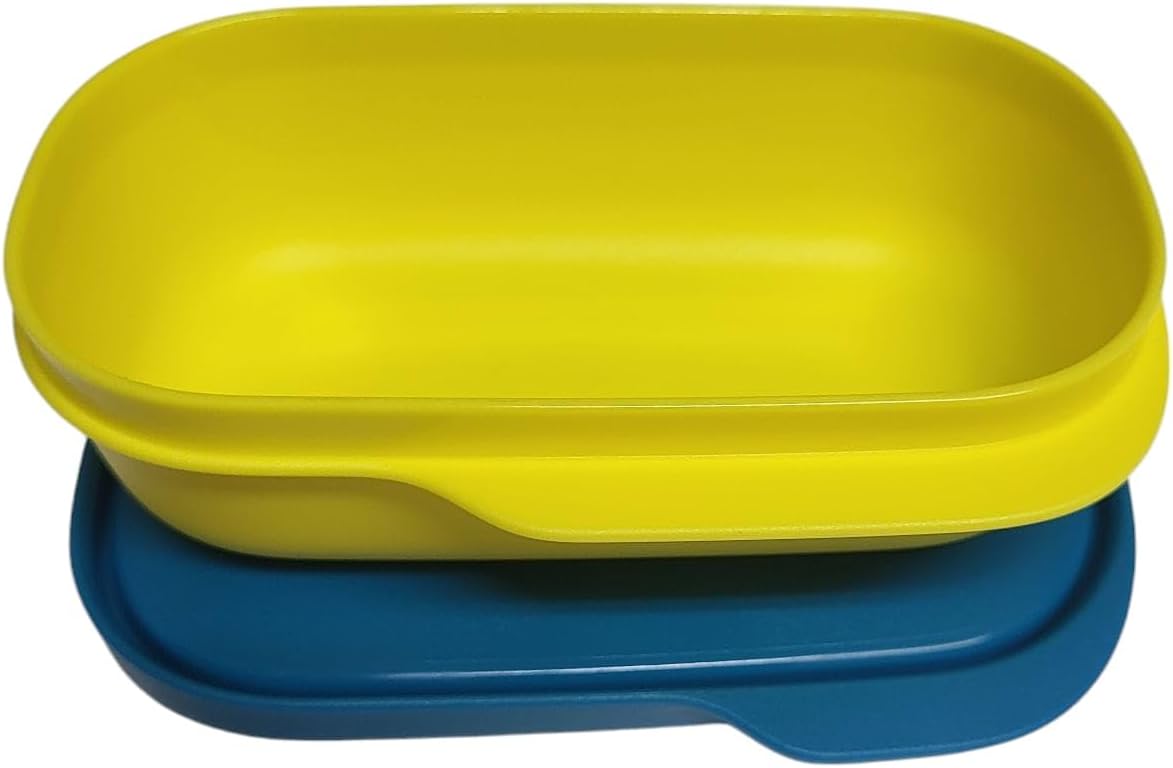 Tupperware to Go Lunch Box Clever Break 120 ml Lunch Box with Divider Eco+ School (Yellow Turquoise 120 ml)