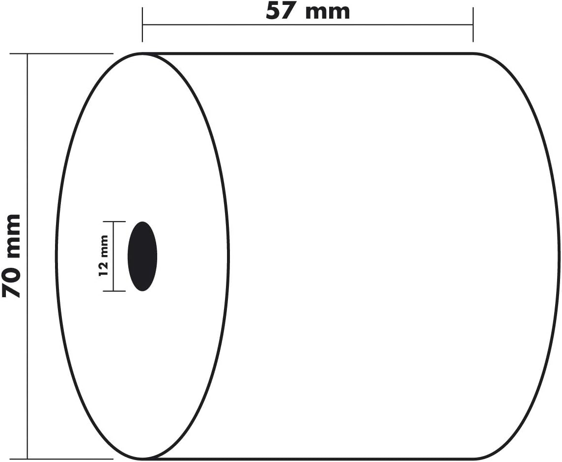 Exacompta 40592E Pack of 10 Till Rolls, 1-Ply Offset (Wood-Free) Standard, Width: 57 mm, Length 40 m, Diameter Core 12 mm, 60 g/m² Extra for Inkjet Printing, Cash Registers, Desktop Calculators and – Bild 3