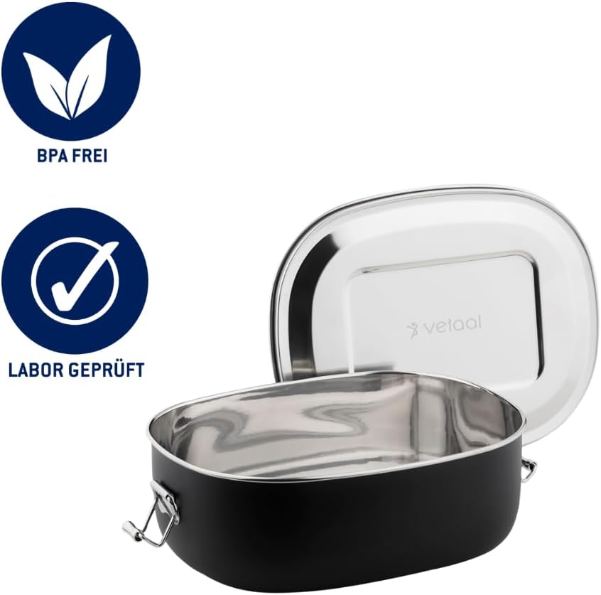 Behålla Stainless Steel Lunch Box | Lunch Box | BPA Free | Tasteless (Black) – Bild 6