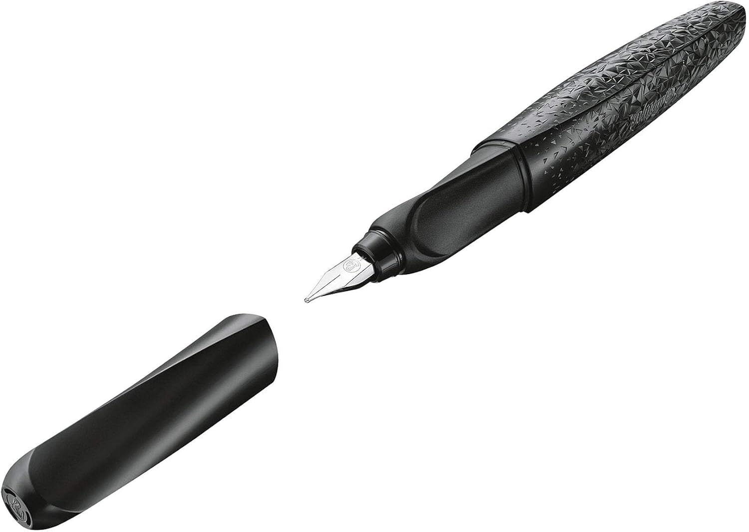 Pelikan Twist Structure Fountain Pen Stainless Steel Nib M Line Width Includes Ink Cartridge Black