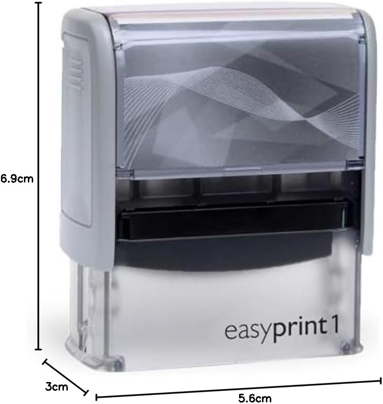 Stamp - easyprint 1, Grey - Personalised Name Stamp, Address Stamp or Company Stamp - 38 x 14 mm - 4 Lines – Bild 8