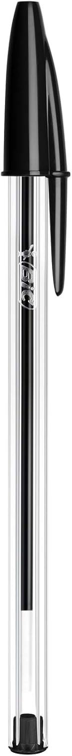 BIC Cristall Retractable Ballpoint Pen – Clear Barrel – 1 mm Tip – 0.4mm Line Width – Pack of 100, Black – Bild 12