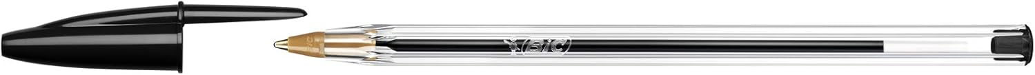 BIC Cristall Retractable Ballpoint Pen – Clear Barrel – 1 mm Tip – 0.4mm Line Width – Pack of 100, Black – Bild 16