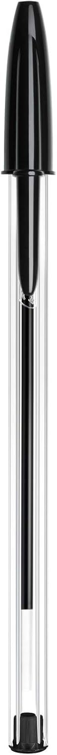 BIC Cristall Retractable Ballpoint Pen – Clear Barrel – 1 mm Tip – 0.4mm Line Width – Pack of 100, Black – Bild 13