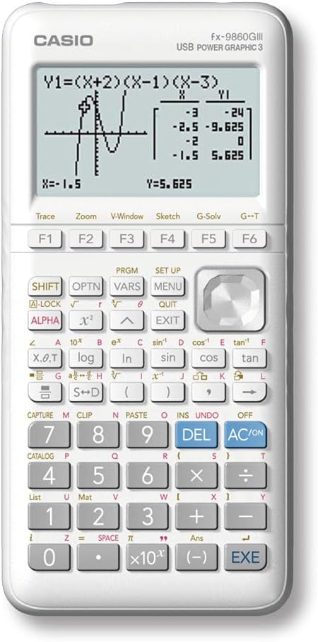 Casio FX-9860GIII Graphing Calculator with Monochrome Display White