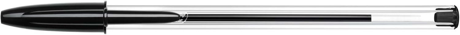 BIC Cristall Retractable Ballpoint Pen – Clear Barrel – 1 mm Tip – 0.4mm Line Width – Pack of 100, Black – Bild 15