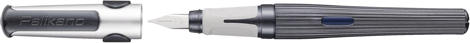 Pelikan Pelikano structure Fountain Pen for Right-Handed Users, Nib Width M, Grey, Pack of 1 – Bild 2