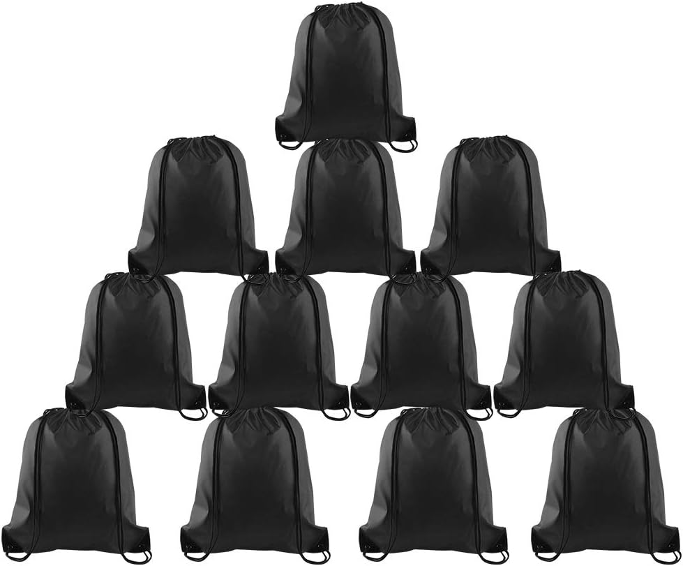 FEPITO 2-15 Pieces Drawstring Backpack Backpack Cinch Bag Sports Bag Chain Backpack Gym Bag for Gym or Travel