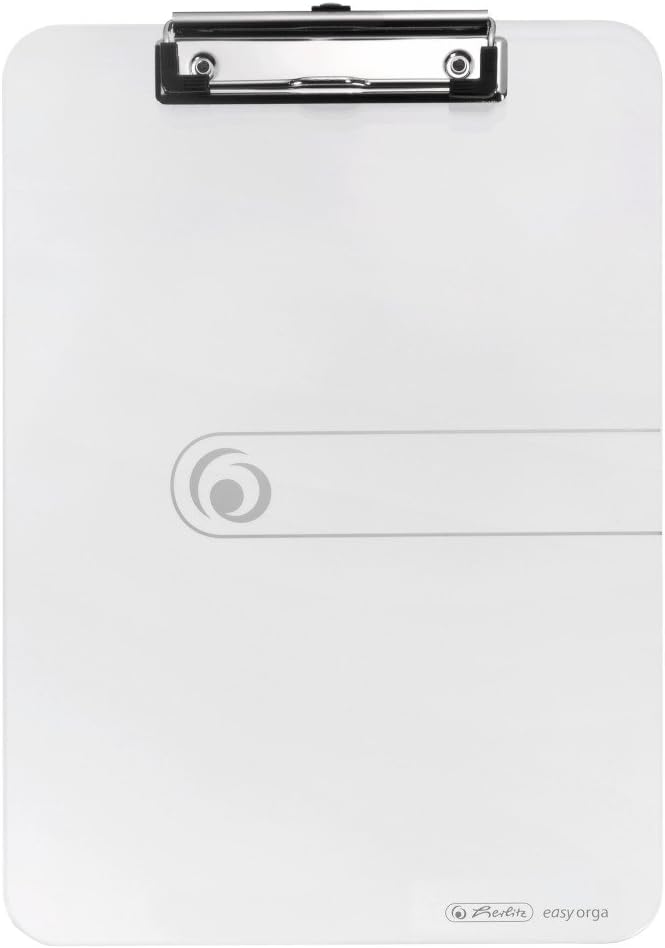 Herlitz 10842409 Clipboard A4 Kraft Paper Cover with Clip Mechanism and Hanging Hole, FSC Mix. Assorted colours. transparent