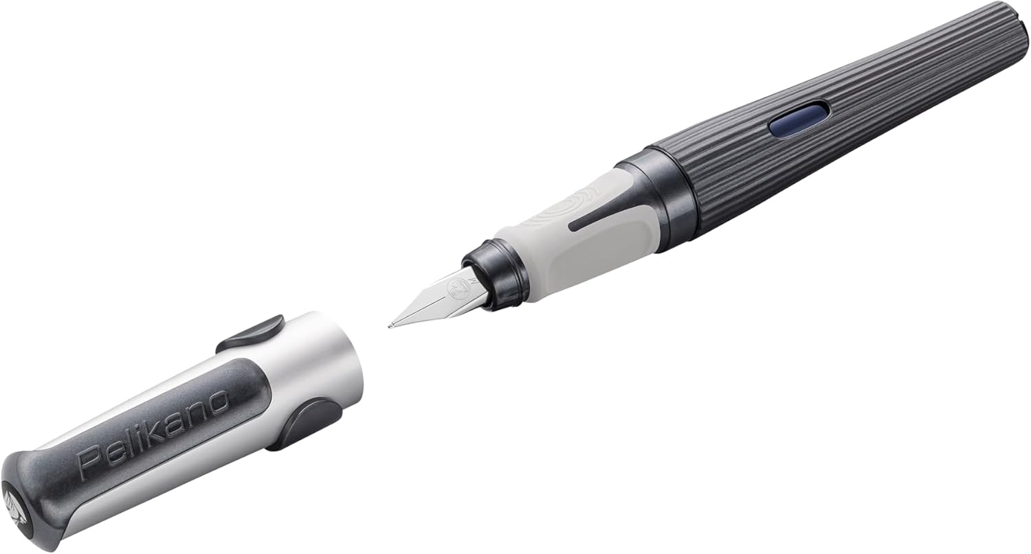 Pelikan Pelikano structure Fountain Pen for Right-Handed Users, Nib Width M, Grey, Pack of 1