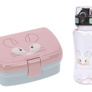 LÄSSIG About Friends Chinchilla Lunch Box and Drinking Bottle Set – Lunch Set with Lunch Box and Drinking Bottle (460 ml)