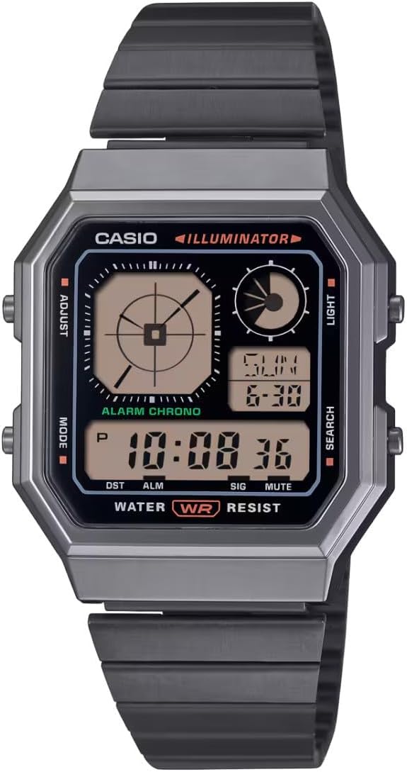 Casio Watch A130WEGG-1AEF, black, Bracelet