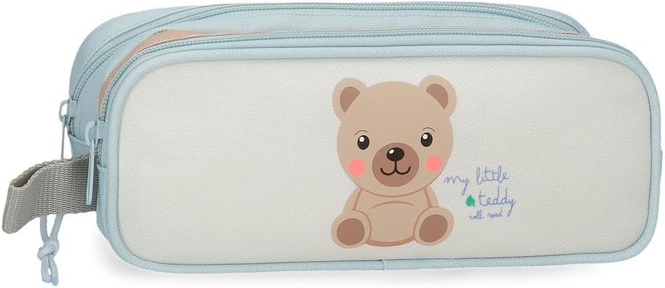 Roll Road Happy Schulmäppchen, Federmäppchen für Kinder, aus Polyester, Dreifachfach für bessere Organisation, Ideale Größe zum Tragen im Rucksack, Mit seitlichem Griff.
