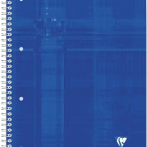 Clairefontaine 8251C - Pack of 5 College Notepads DIN A4+ with Ring Binder Holes, 4-Hole Punched, 80 Sheets French Ruling, 90 g, Assorted Colours, 1 Pack