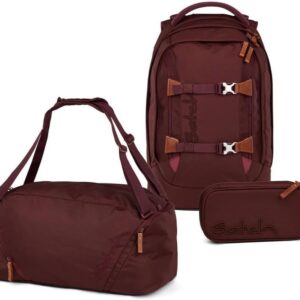 satch Pack Nordic Black Skandi Edition School Backpack Set 3 Pieces Including Pencil Case and Sports Bag