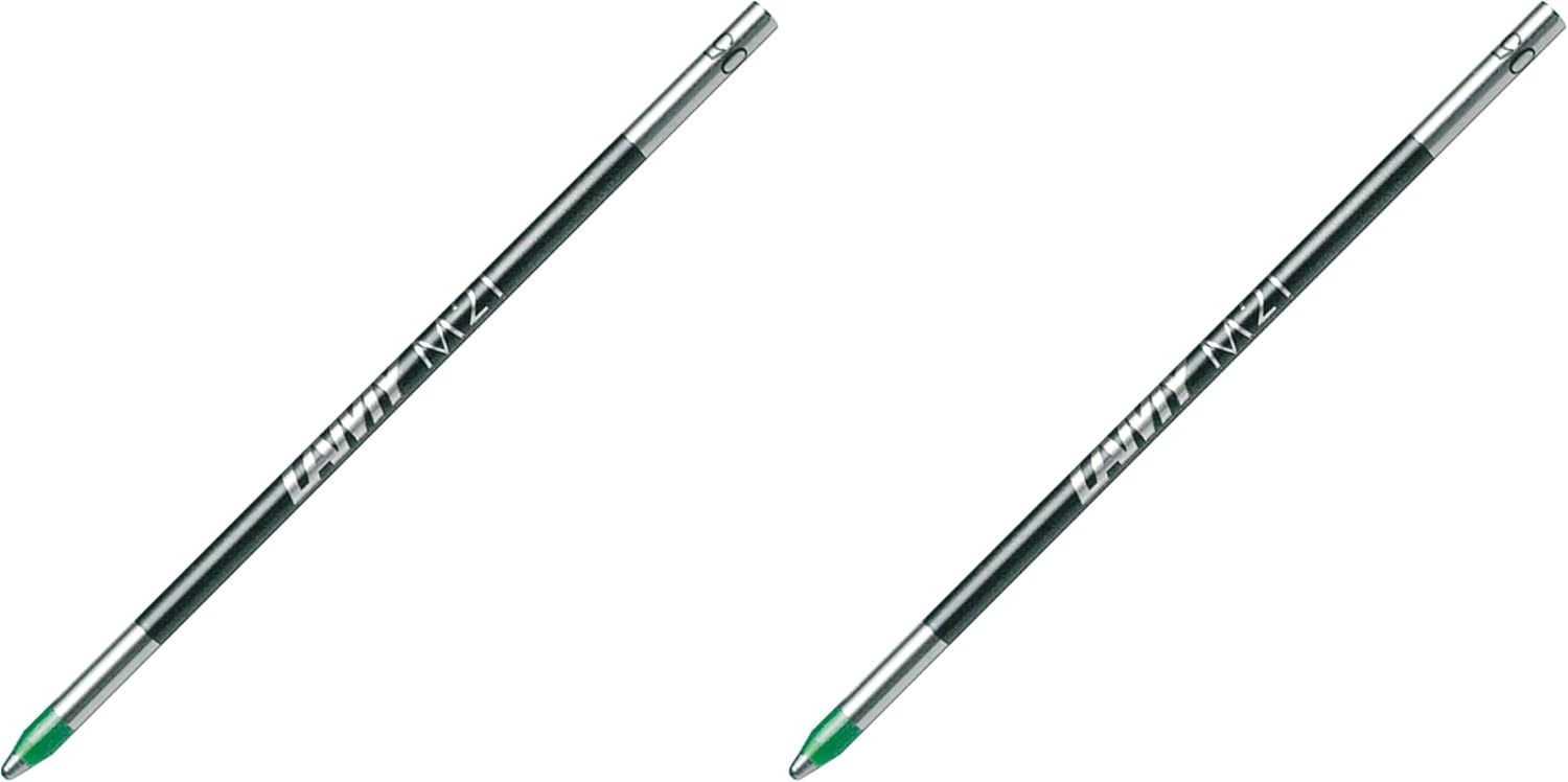 LAMY M 21 Refill 803 - Metal Ballpoint Pen Refill in Green with Steel Tip - For All Multi-System Pens (Pack of 2)