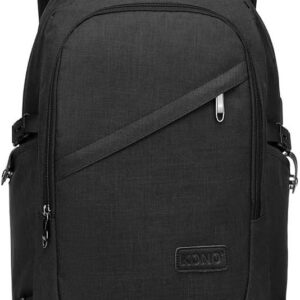 KONO Travel Laptop Backpacks College Backpack for School Anti-Theft 15.6 Inch Laptop Backpack with USB Charging Port Lightweight Laptop Computer Business Work Bag